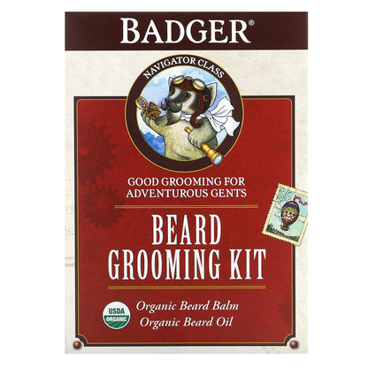 Badger, Beard Grooming Kit, Bergamot & Vanilla, 2 Piece Kit