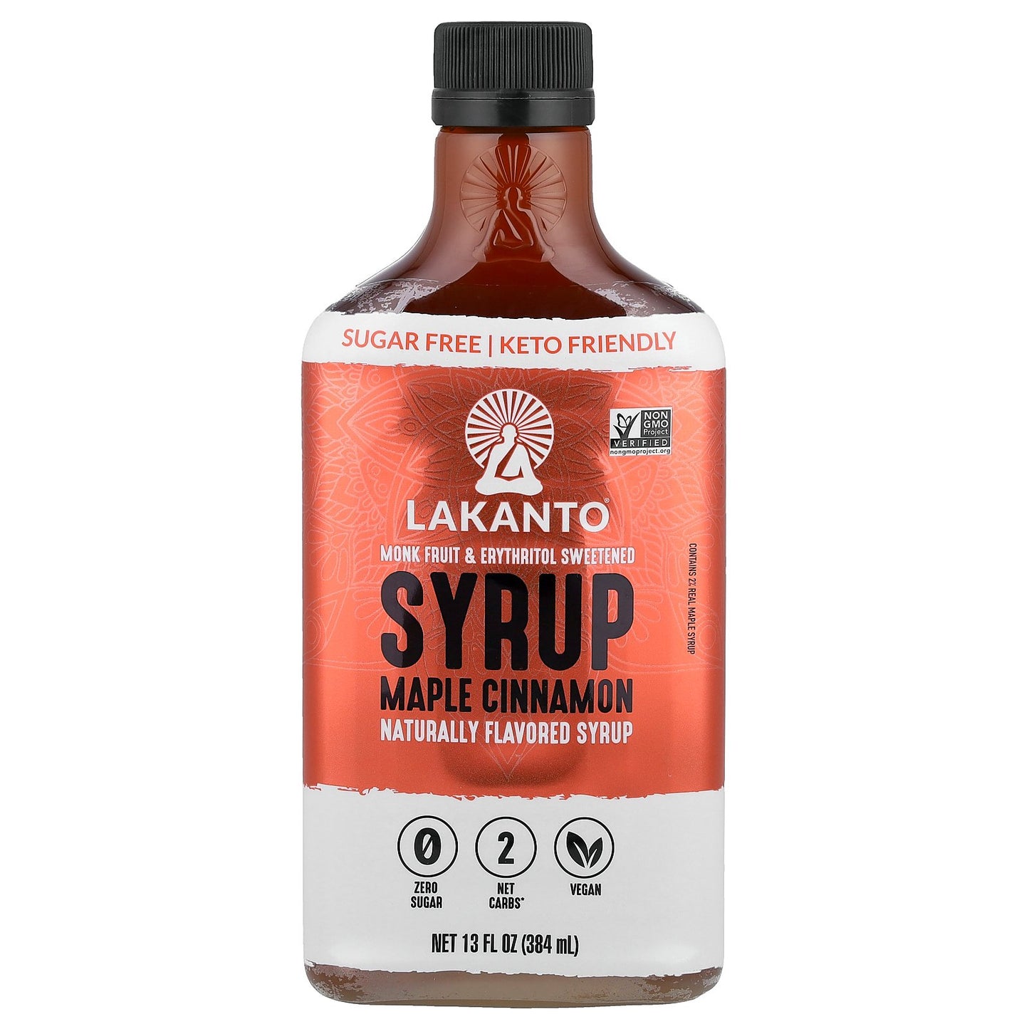 Lakanto, Monk Fruit & Erythritol Sweetened Syrup, Maple Cinnamon, 13 fl oz (384 ml)