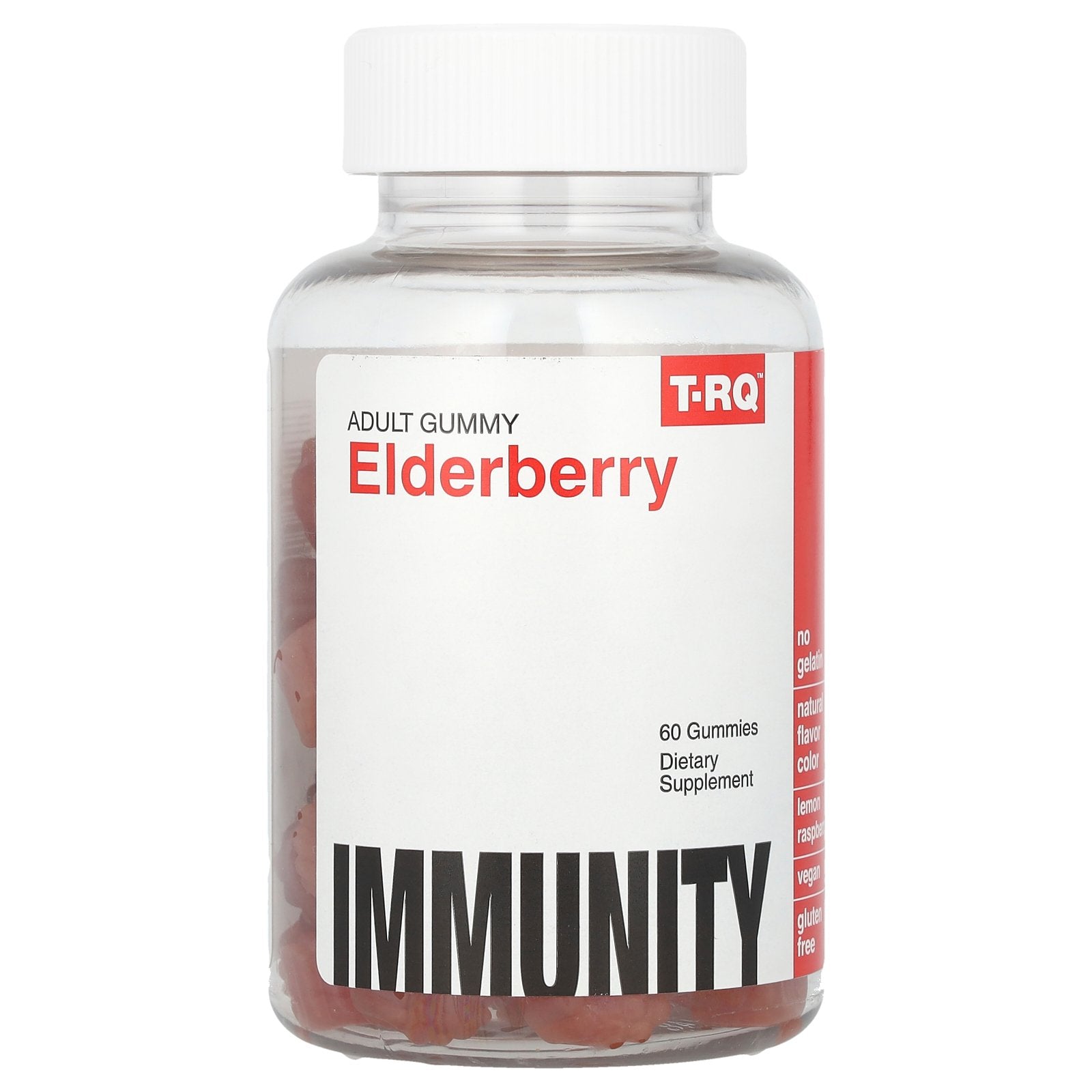 T-RQ, Elderberry, Immunity, Lemon Raspberry, 60 Gummies