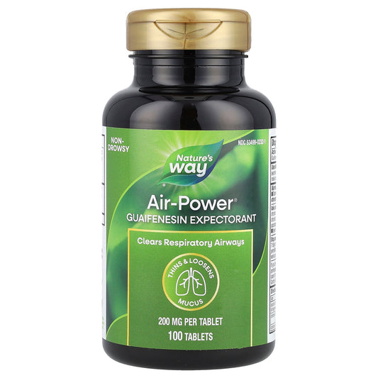 Nature's Way, Air-Power®, Guaifenesin Expectorant, 200 mg, 100 Tablets