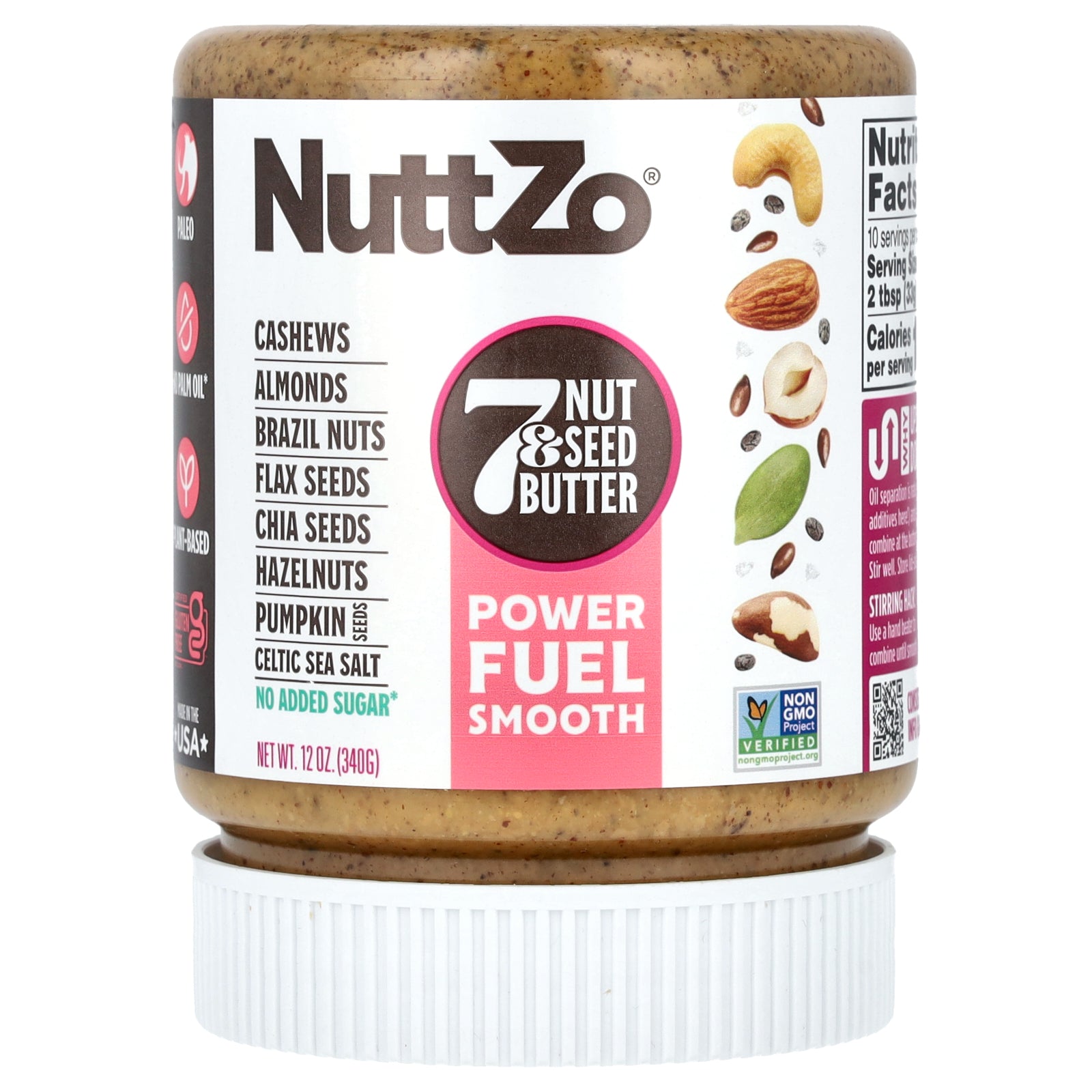 Nuttzo, Power Fuel, 7 Nut & Seed Butter, Smooth, 12 oz (340 g)