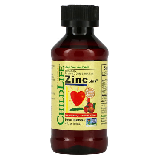 ChildLife Essentials, Essentials, Zinc Plus, Natural Mango Strawberry , 4 fl oz (118 ml)