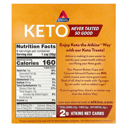 Atkins, Keto, Peanut Butter Cups, 8 Cups, 1.06 oz (30 g) Each