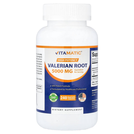 Vitamatic, Valerian Root, High Potency, 240 Vegetable Capsules (250 mg per Capsule)