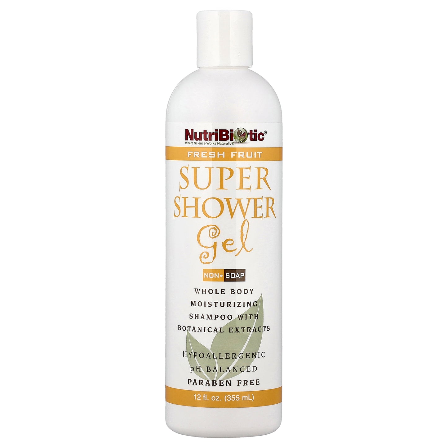 NutriBiotic, Super Shower Gel, Non-Soap, Fresh Fruit, 12 fl oz (355 ml)