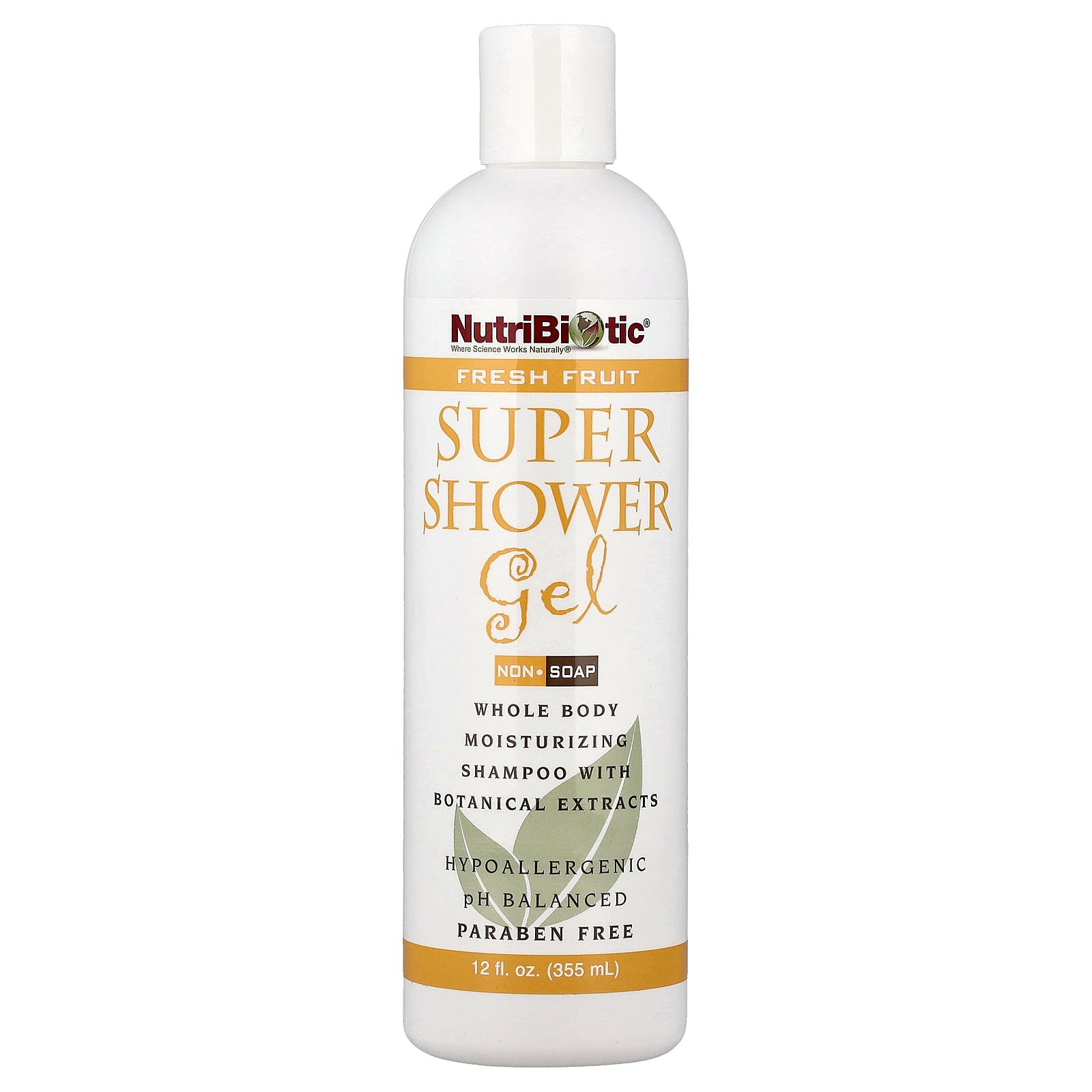 NutriBiotic, Super Shower Gel, Non-Soap, Fresh Fruit, 12 fl oz (355 ml)