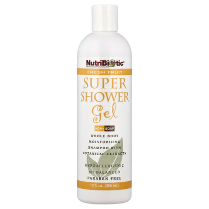 NutriBiotic, Super Shower Gel, Non-Soap, Fresh Fruit, 12 fl oz (355 ml)
