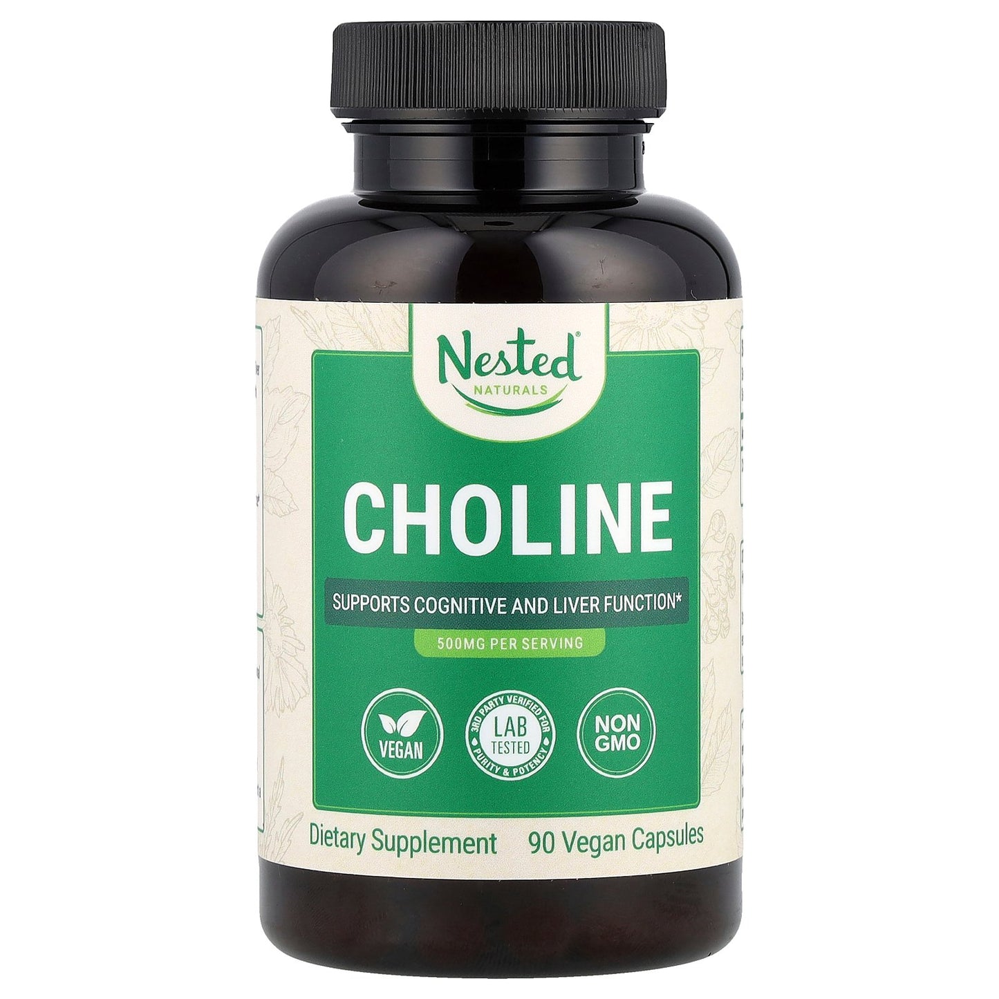 Nested Naturals, Choline, 90 Vegan Capsules (250 mg per Capsule)