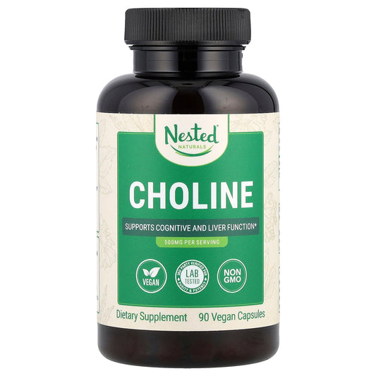 Nested Naturals, Choline, 90 Vegan Capsules (250 mg per Capsule)
