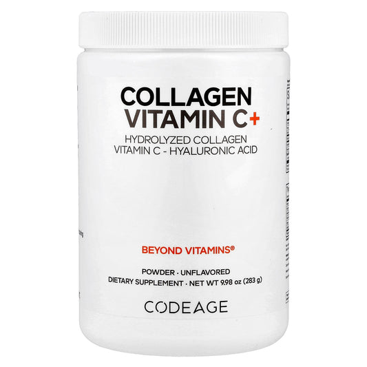 Codeage, Collagen Vitamin C+ Powder, Unflavored, 9.98 oz (283 g)
