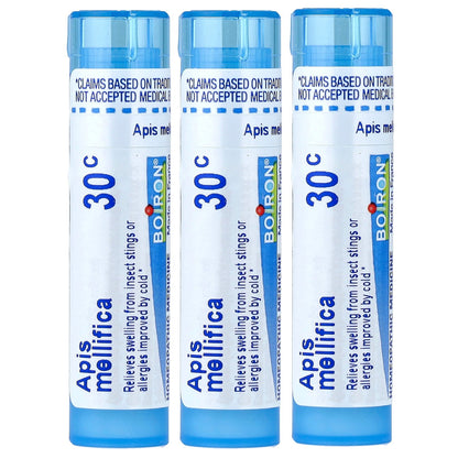 Boiron, Apis Meltaway Pellets, 3 Tubes, 80 Pellets Each