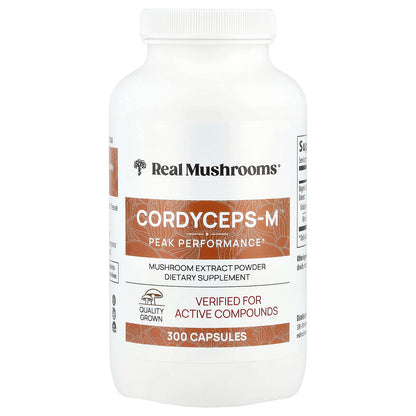 Real Mushrooms, Cordyceps-M™, Mushroom Extract Powder, 300 Capsules