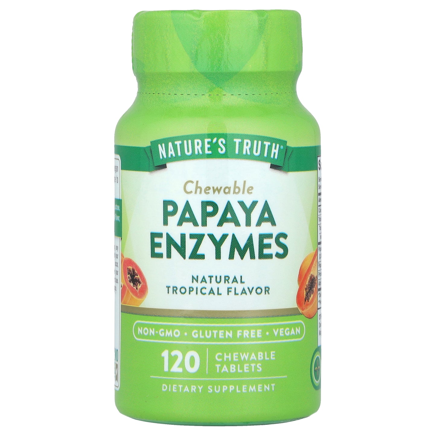 Nature's Truth, Chewable Papaya Enzymes, Natural Tropical, 120 Chewable Tablets