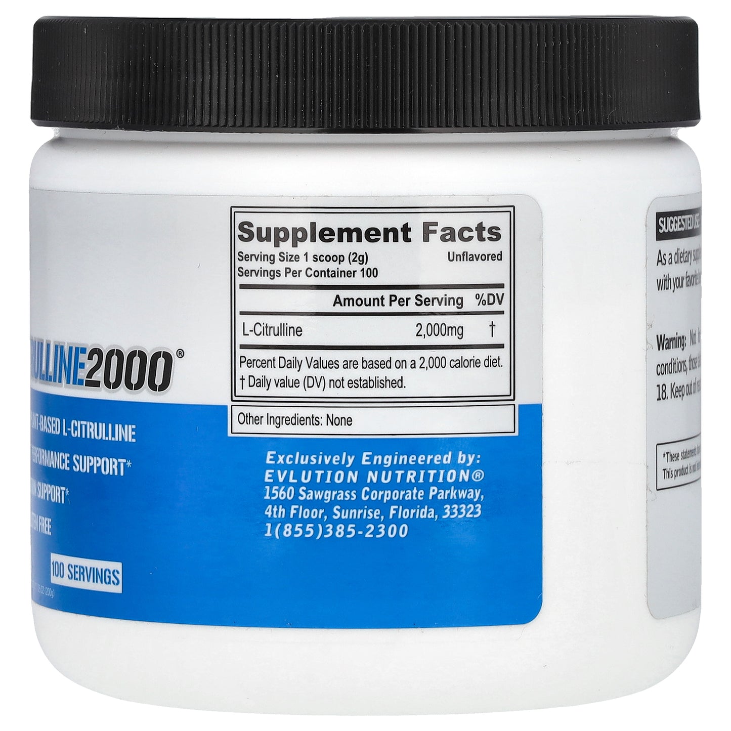 EVLution Nutrition, L-Citrulline 2000, Unflavored, 7.5 oz (200 g)