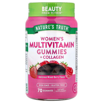 Nature's Truth, Women's Multivitamin Gummies + Collagen, Delicious Mixed Berry, 70 Gummies