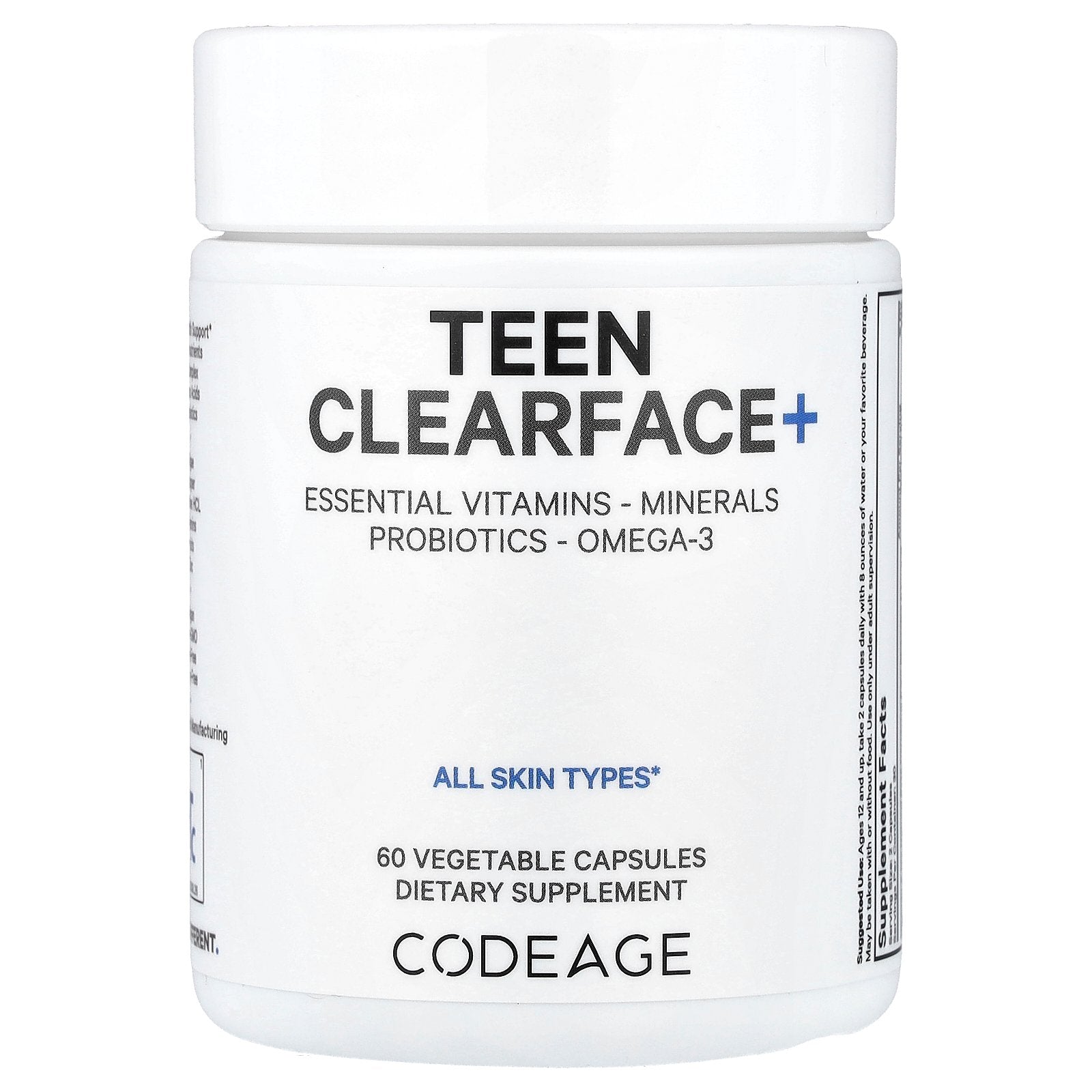 Codeage, Teen Clearface+, 60 Vegetable Capsules