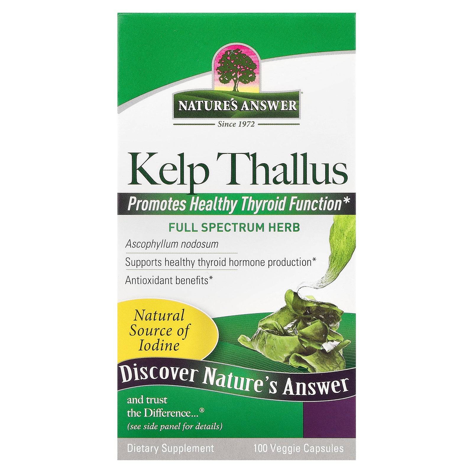 Nature's Answer, Kelp Thallus, 100 Veggie Capsules