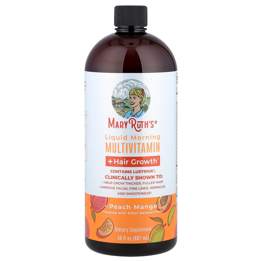 MaryRuth's, Liquid Morning Multivitamin + Hair Growth, Peach Mango, 30 fl oz (887 ml)