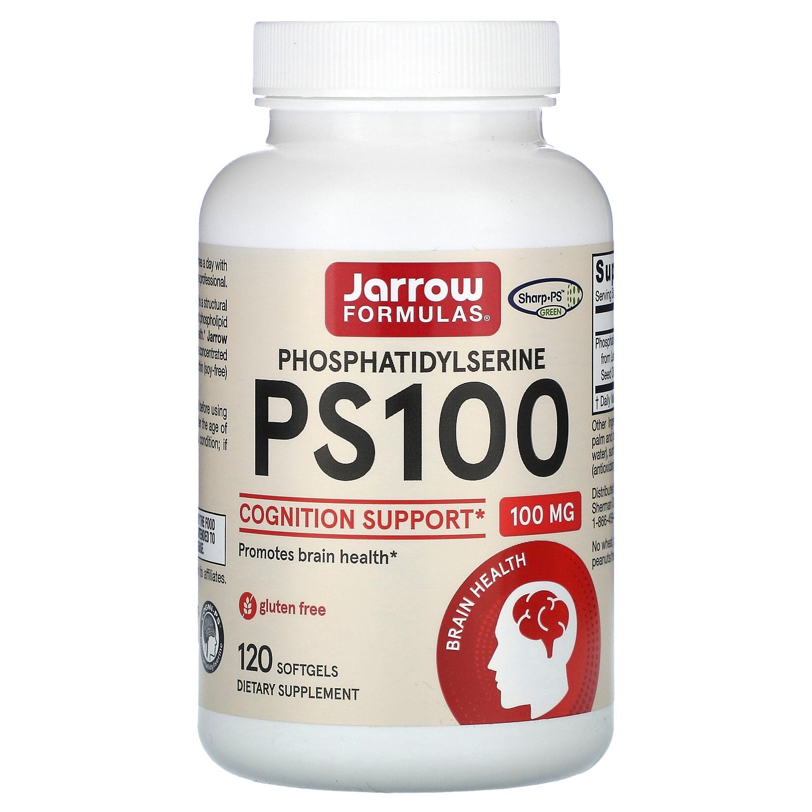 Jarrow Formulas, PS100, Phosphatidylserine, 100 mg, 120 Softgels