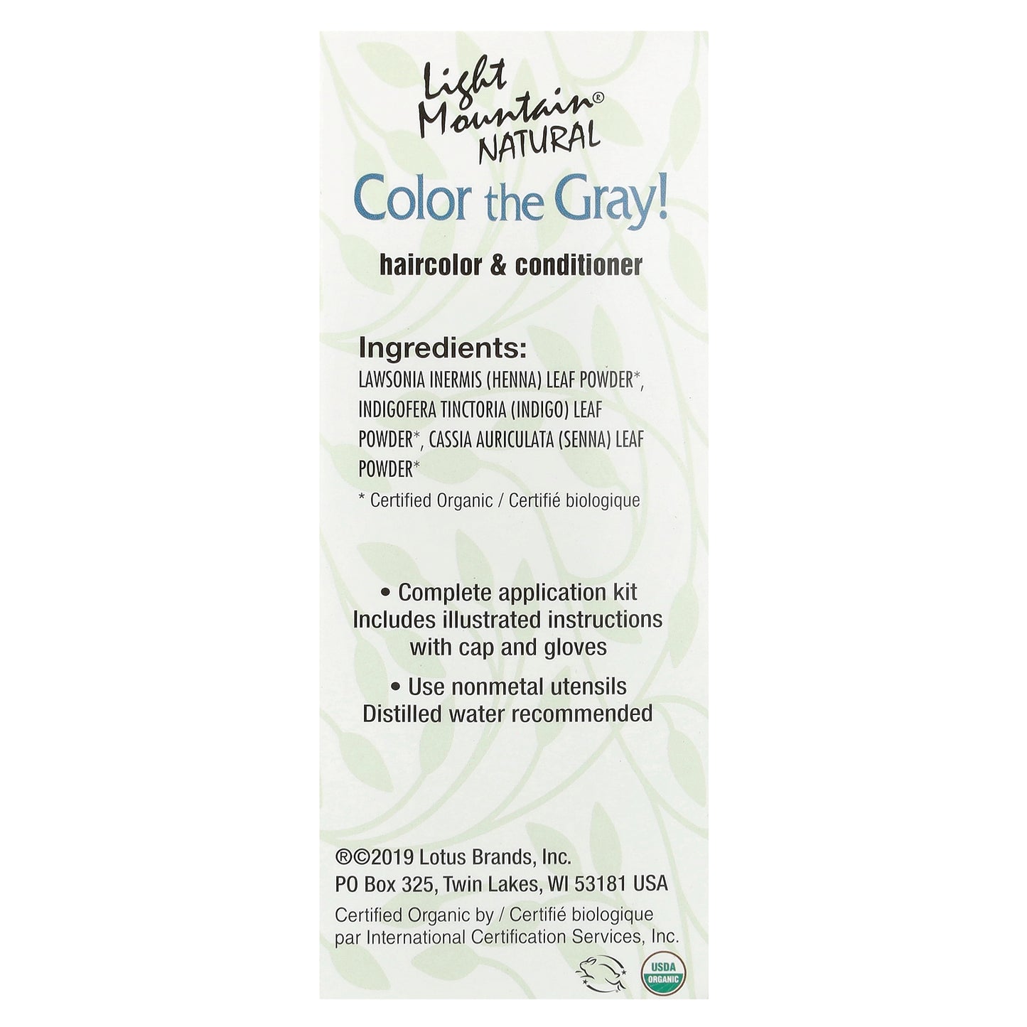 Light Mountain, Color the Gray!, Natural Hair Color & Conditioner, Dark Brown, 7 oz (198 g)