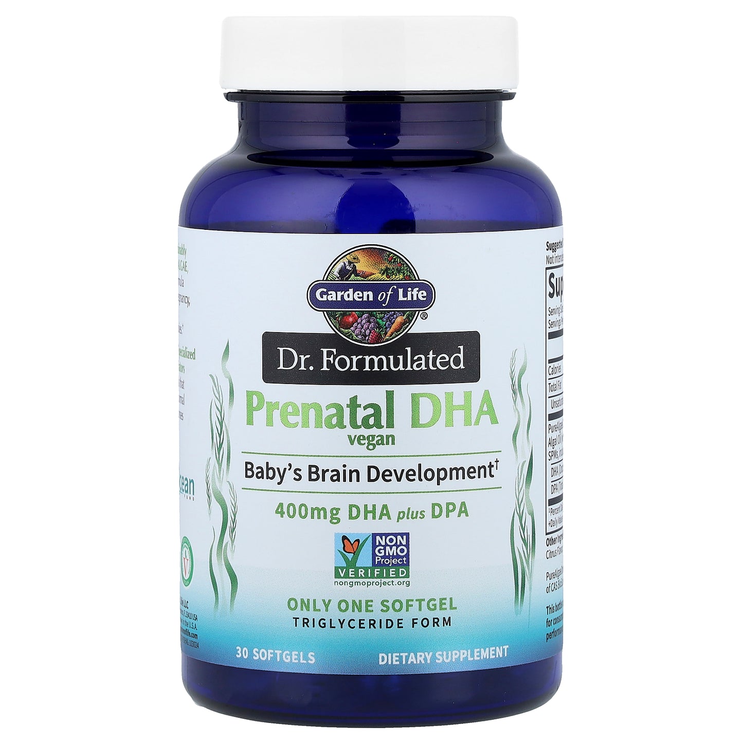 Garden of Life, Dr. Formulated, Vegan Prenatal DHA, 400 mg, 30 Softgels