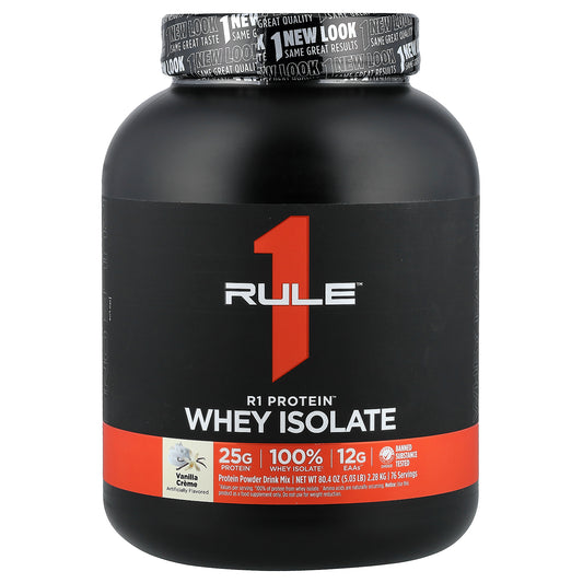 Rule One Proteins, R1 Protein™ Whey Isolate, Vanilla Creme, 5.03 lb (2.28 kg)