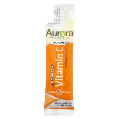 Aurora Nutrascience, Micro-Pack+ Liposomal Vitamin C, 1,000 mg, 30 Single-Serve Liquid Packets, 0.24 fl oz (7 ml) Each