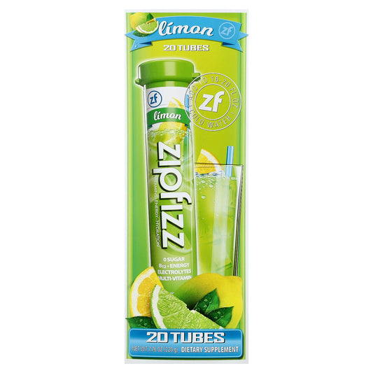 Zipfizz, Energy Drink Mix, Limon, 20 Tubes, 0.39 oz (11 g) Each