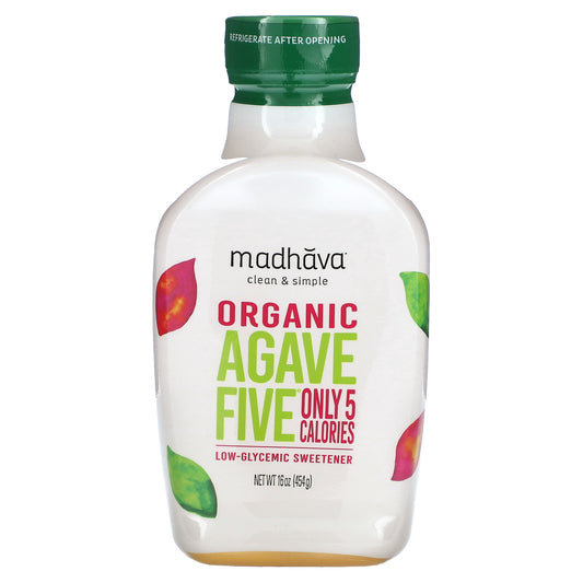 Madhava, Organic Agave Five, Low-Glycemic Sweetener, 16 oz (454 g)
