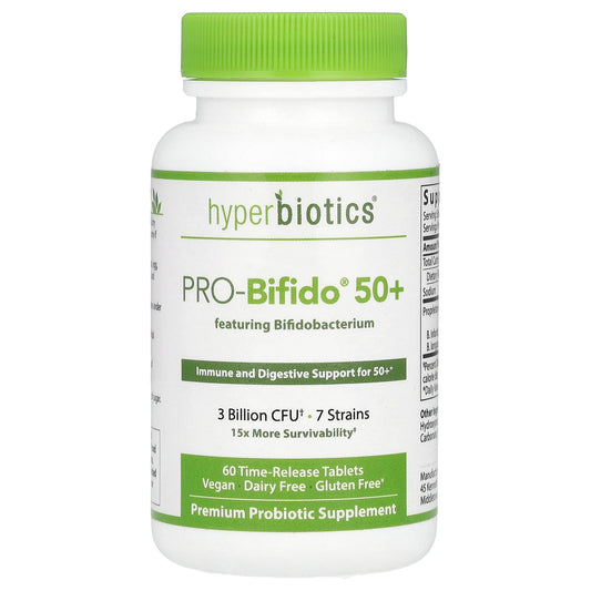 Vital Nutrients, Hyperbiotics®, PRO-Bifido® 50+, 3 Billion CFU, 60 Time-Release Tablets