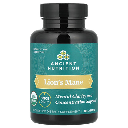 Ancient Nutrition, Lion's Mane, 30 Tablets