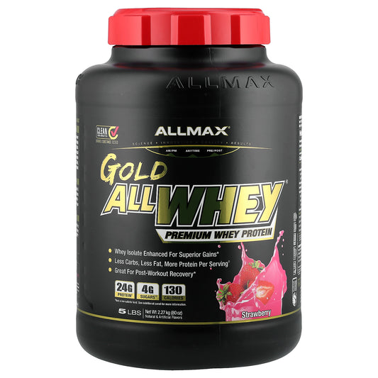 ALLMAX, GOLD ALLWHEY®, Premium Whey Protein, Strawberry, 5 lbs (2.27 kg)