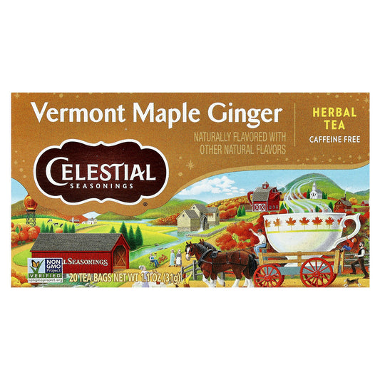 Celestial Seasonings, Herbal Tea, Vermont Maple Ginger, Caffeine Free , 20 Tea Bags, 1.1 oz (31 g)
