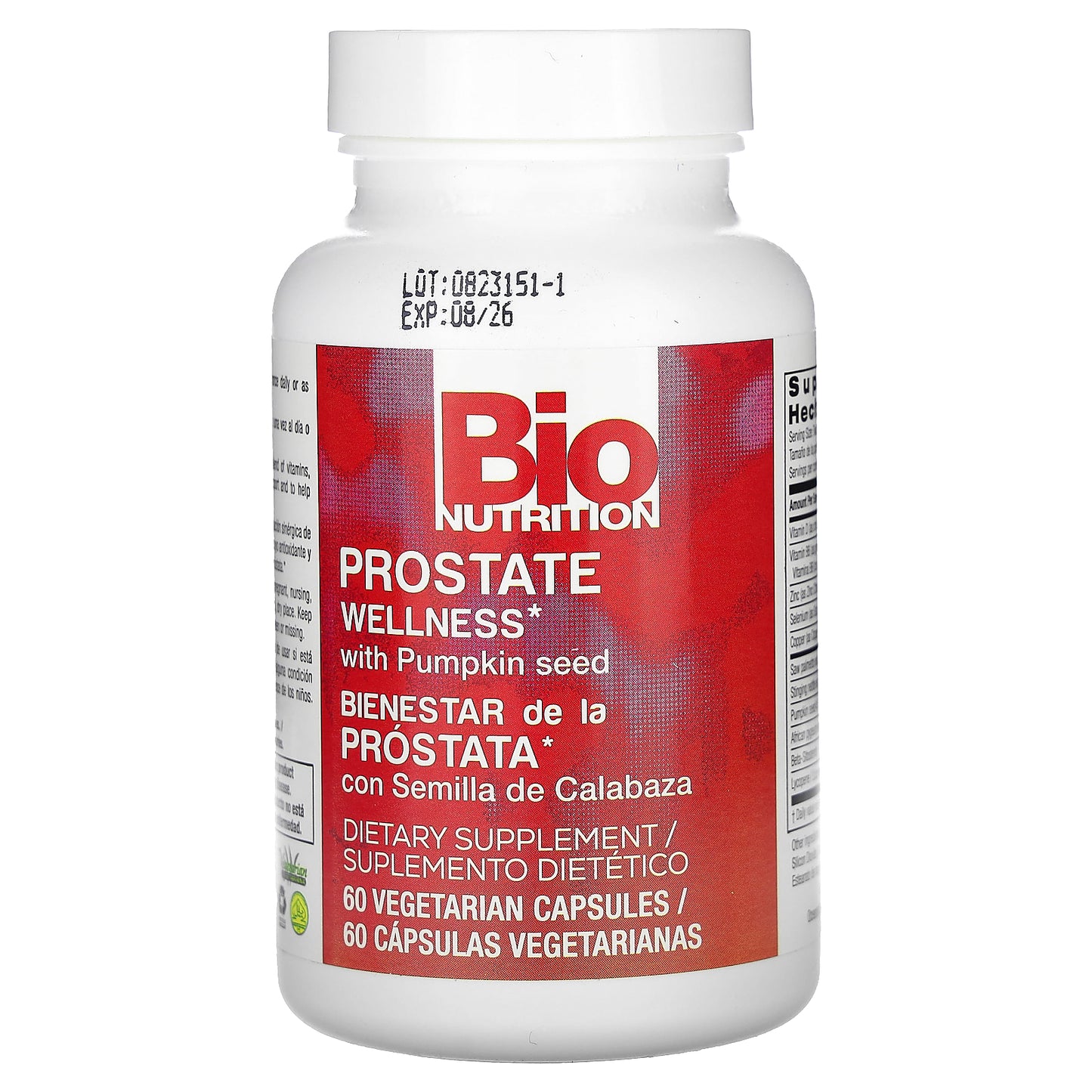 Bio Nutrition, Prostate Wellness With Pumpkin Seed Extract, 60 Vegetarian Capsules