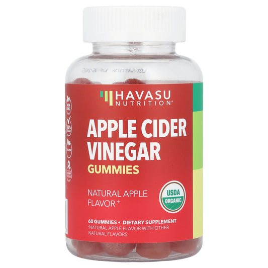 Havasu Nutrition, Apple Cider Vinegar Gummies, Natural Apple, 60 Gummies