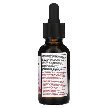 De La Cruz, 100% Pure Rosehip Oil, Rejuvenating Facial Moisturizer, 1 fl oz (30 ml)