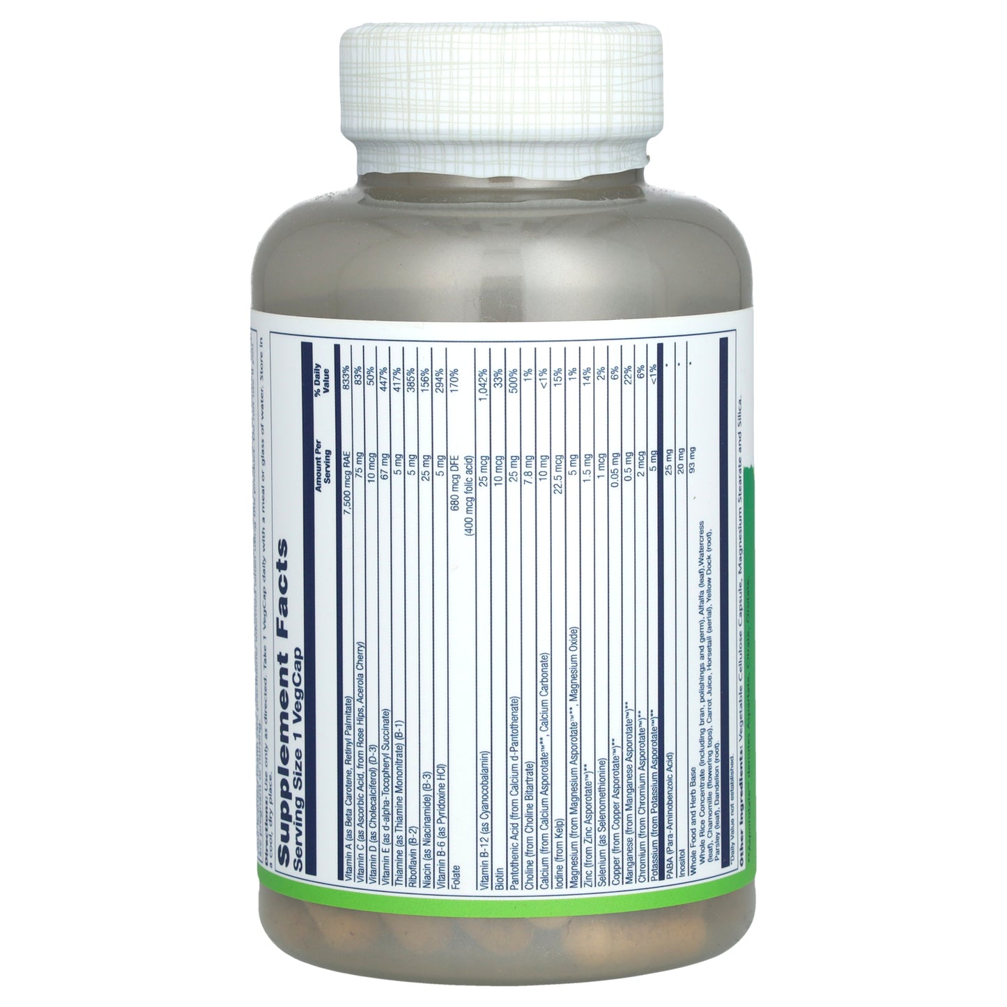 Solaray, Once Daily High Energy Multivitamin, Iron Free, 120 VegCaps