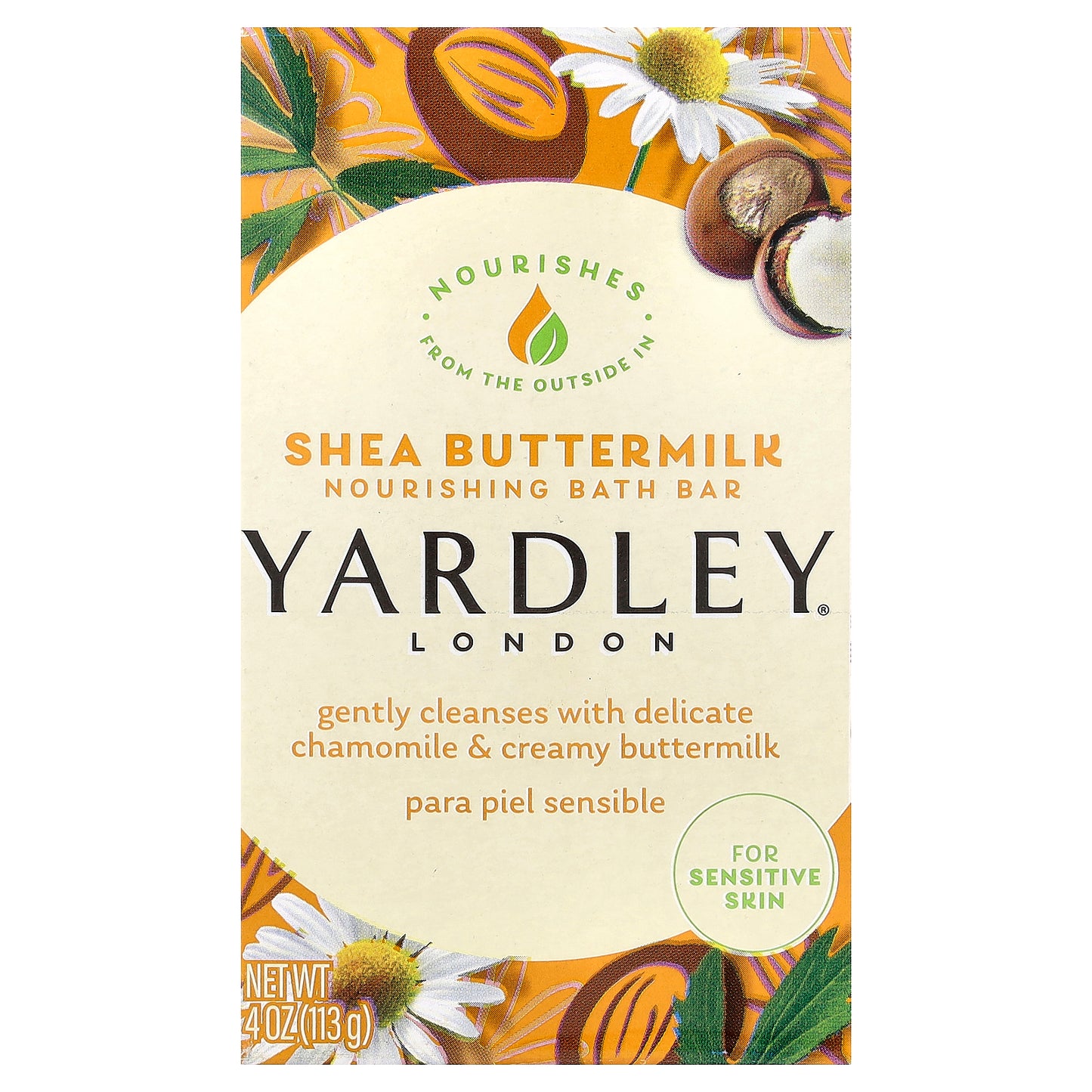 Yardley London, Nourishing Bath Bar, Shea Buttermilk, 4 oz (113 g)