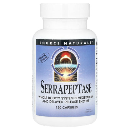 Source Naturals, Serrapeptase, 120 Capsules (60,000 SPU Per Capsule)