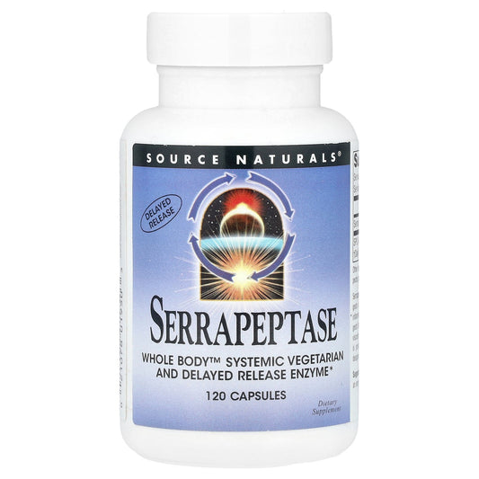 Source Naturals, Serrapeptase, 120 Capsules (60,000 SPU Per Capsule)