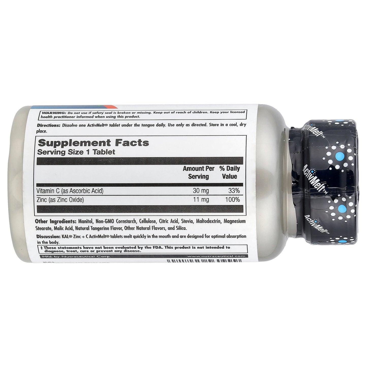 KAL, Zinc + C, Tangerine, 90 Micro Tablets