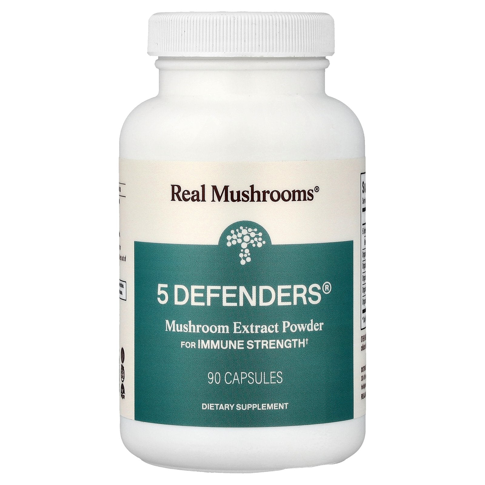 Real Mushrooms, 5 Defenders®, Mushroom Extract Powder, 90 Capsules