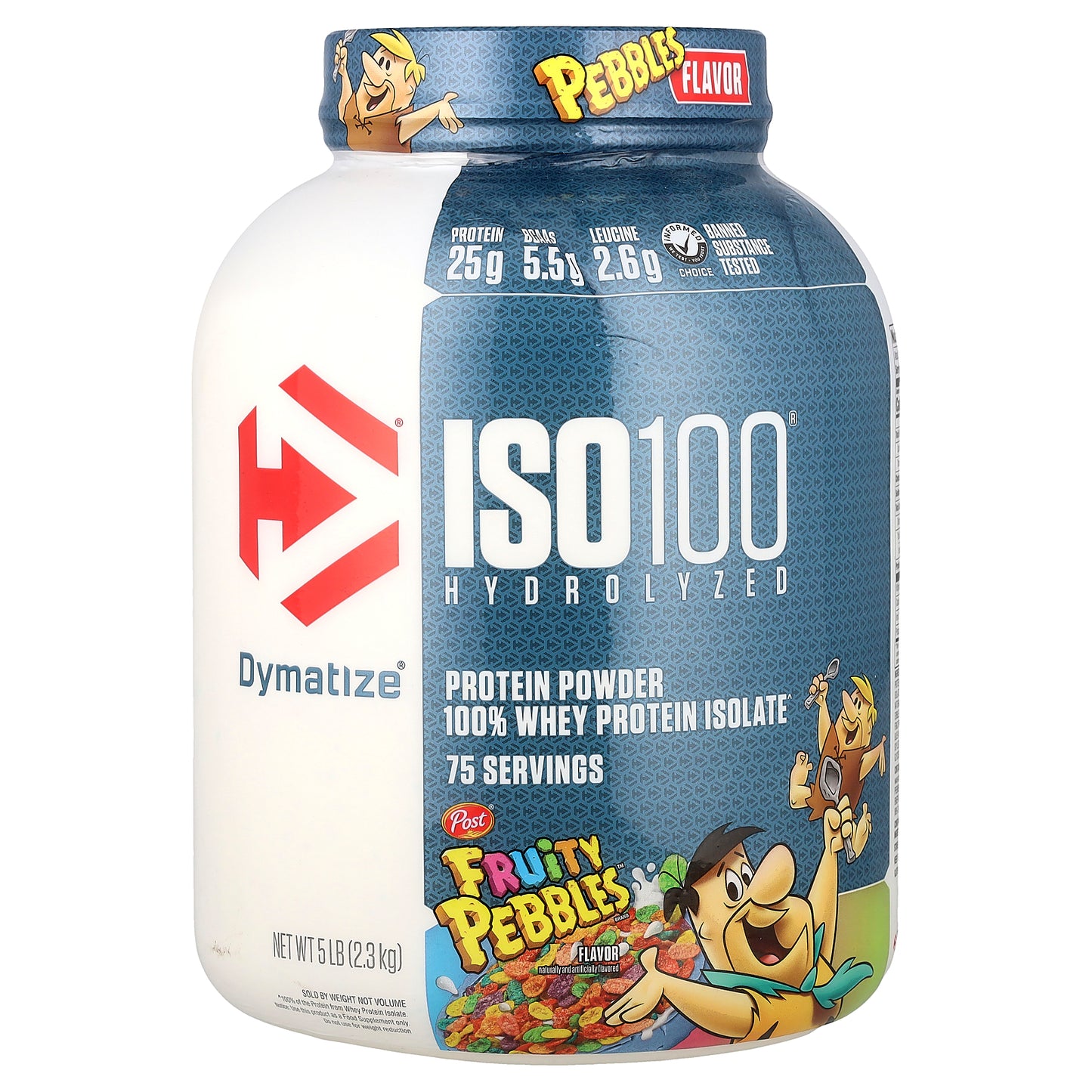 Dymatize, ISO100® Hydrolyzed, 100% Whey Protein Isolate, Fruity Pebbles, 5 lb (2.3 kg)