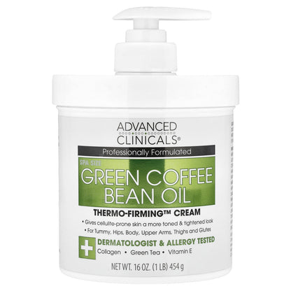 Advanced Clinicals, Green Coffee Bean Oil, Thermo-Firming™ Cream, 16 oz (454 g)
