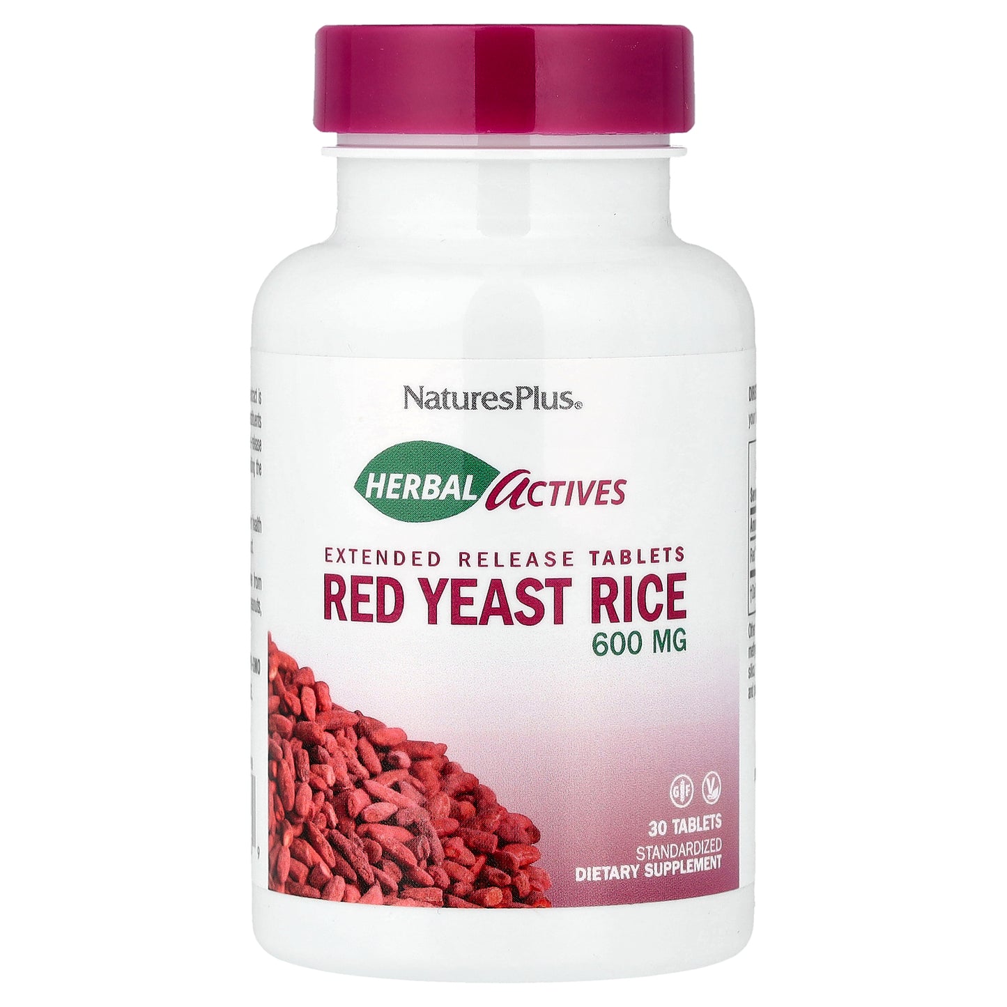 NaturesPlus, Herbal Actives, Red Yeast Rice, 600 mg, 30 Tablets