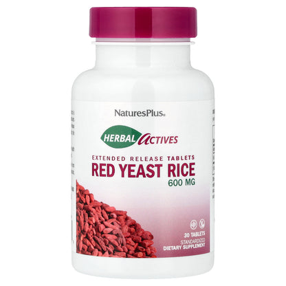 NaturesPlus, Herbal Actives, Red Yeast Rice, 600 mg, 30 Tablets