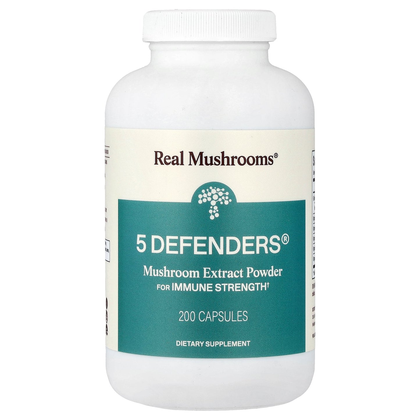 Real Mushrooms, 5 Defenders®, Mushroom Extract Powder, 200 Capsules
