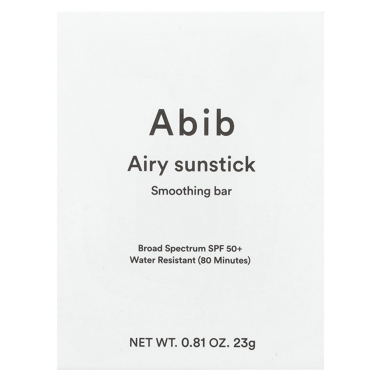 Abib, Airy Sunstick Smoothing Bar, SPF 50+, 0.81 oz (23 g)