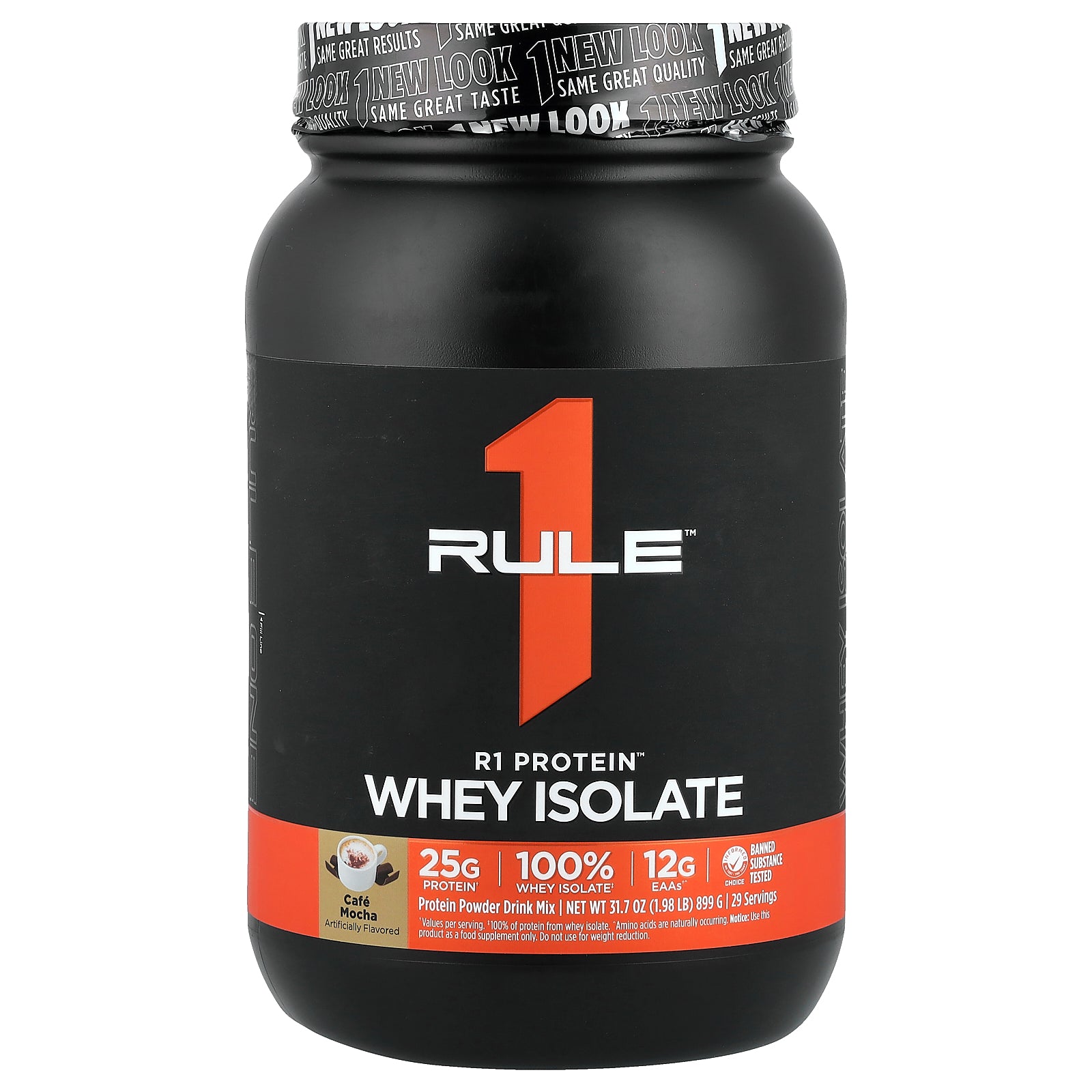 Rule One Proteins, R1 Protein™ Whey Isolate, Cafe Mocha, 1.98 lb (899 g)