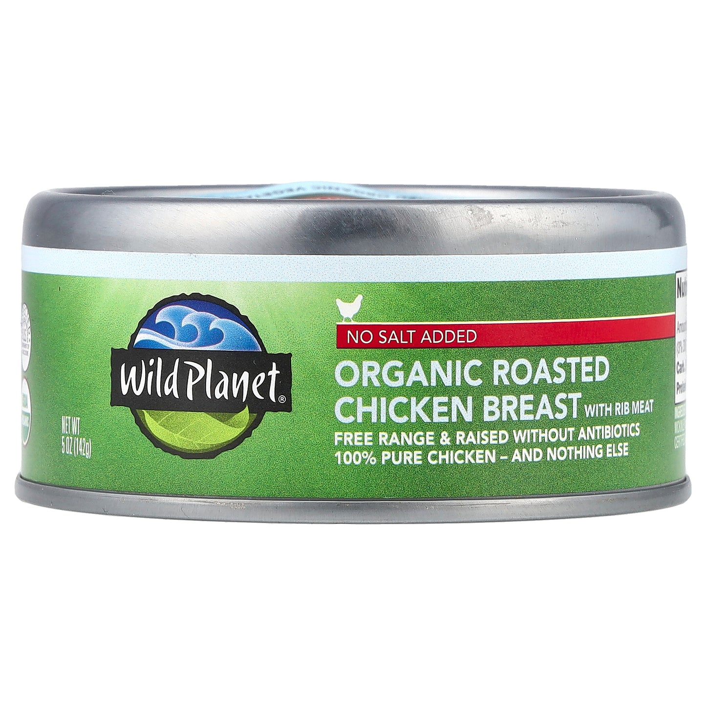 Wild Planet, Organic Roasted Chicken Breast With Rib Meat, No Salt Added, 5 oz (142 g)